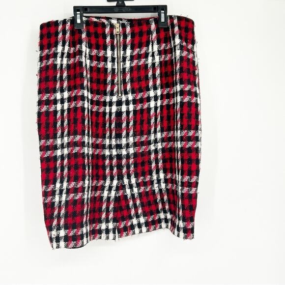Talbots Red Plaid Fully Lined Skirt Size 12 - Picture 2 of 6